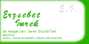 erzsebet imrek business card
